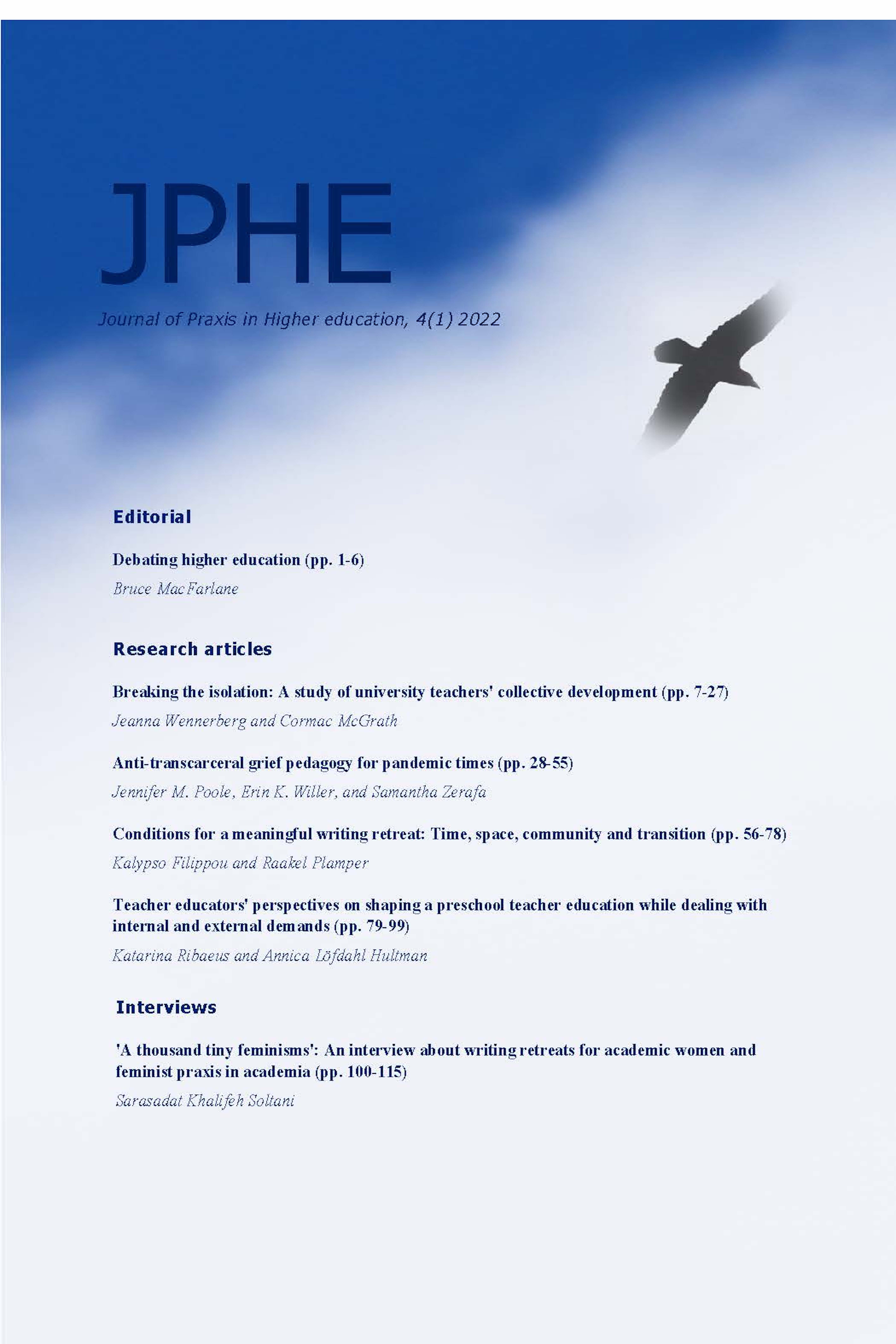					View Vol. 4 No. 1 (2022): Journal of Praxis in Higher education
				